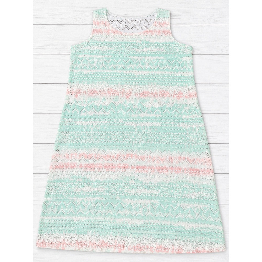 Cloth & Portrait XXL Eyelet Lace Sleeveless Shift Dress Pastelcore Cottagecore